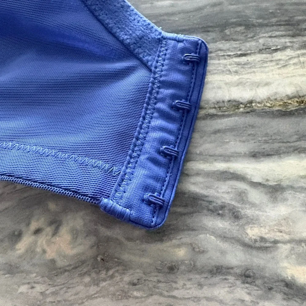 1st & Curve Blue Mesh Unlined Underwire Bra 40H Y42BM401 Rhinestone Detail